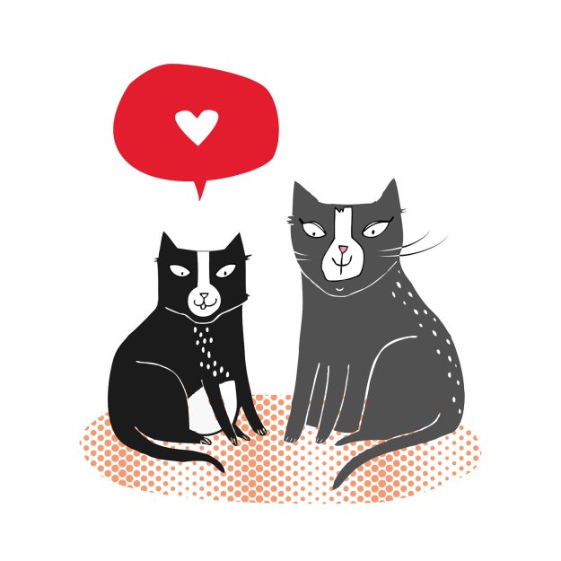 Tuxedo cat love card